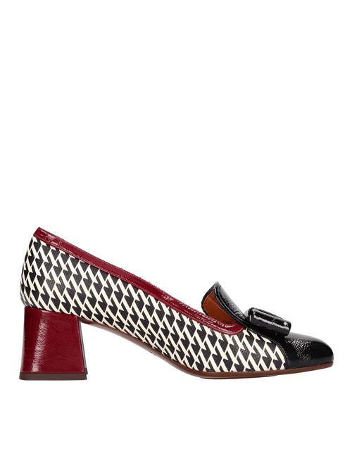 VYLANO model décolleté in leather with geometric pattern CHIE MIHARA | VYLANOBIANCO-MARRONE